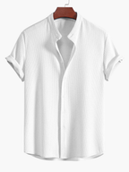 Men's Button-Up Textured Shirt and Tapered Pants Set