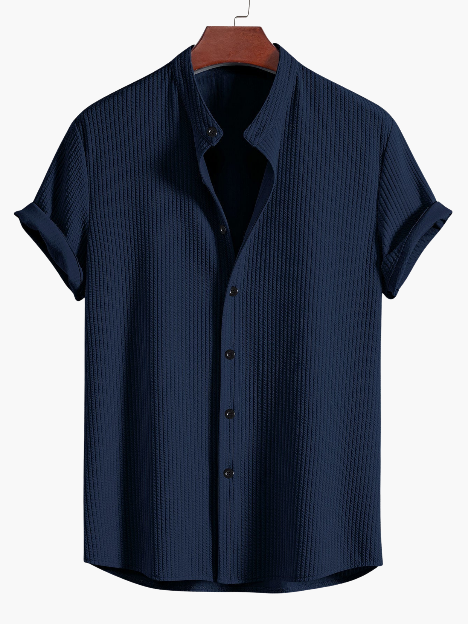 Men's Button-Up Textured Shirt and Tapered Pants Set