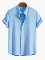Men's Button-Up Textured Shirt and Tapered Pants Set