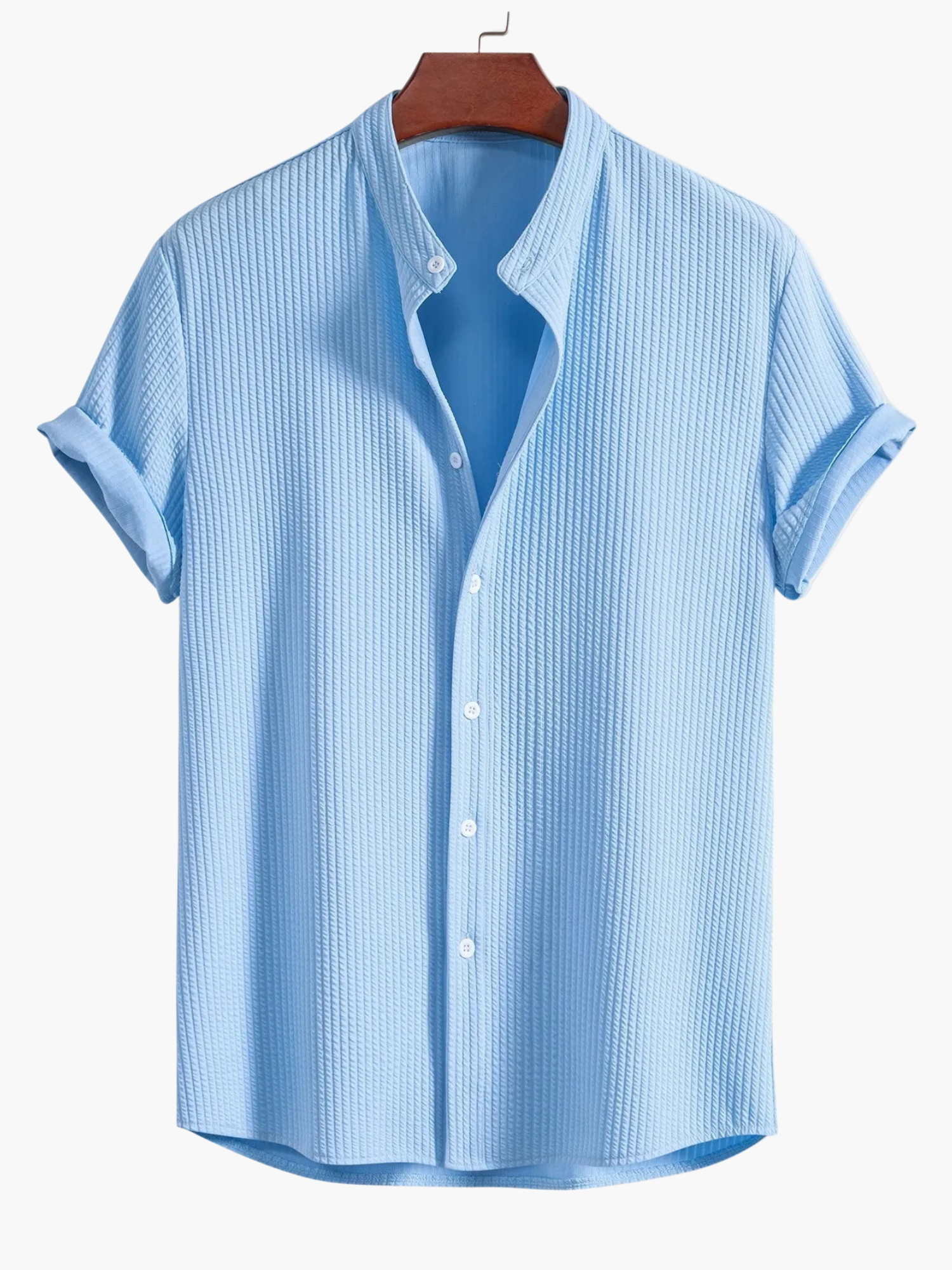 Men's Button-Up Textured Shirt and Tapered Pants Set