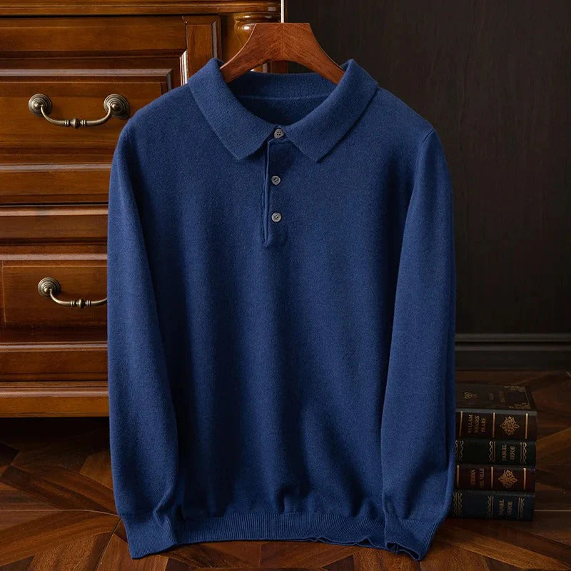 Men's Buttoned Polo Sweater
