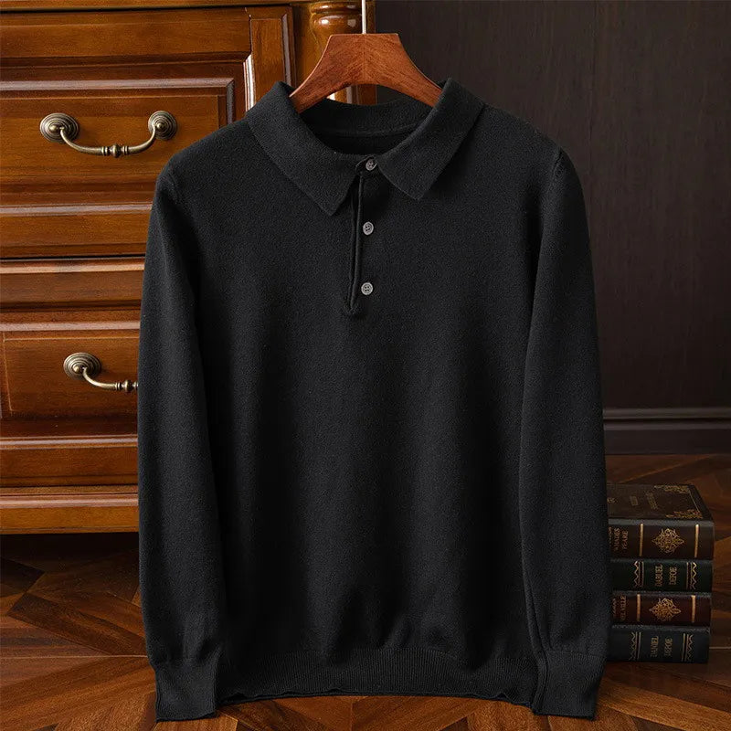 Men's Buttoned Polo Sweater