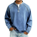 Men's Buttoned Stand Collar Shirt