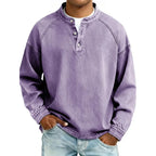 Men's Buttoned Stand Collar Shirt