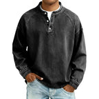 Men's Buttoned Stand Collar Shirt