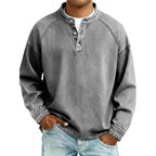 Men's Buttoned Stand Collar Shirt