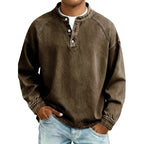 Men's Buttoned Stand Collar Shirt
