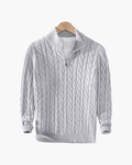 Men's Cable Knit Quarter-Zip Sweater