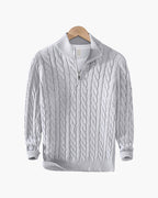Men's Cable Knit Quarter-Zip Sweater