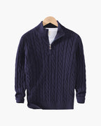 Men's Cable Knit Quarter-Zip Sweater
