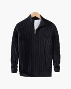 Men's Cable Knit Quarter-Zip Sweater