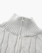 Men's Cable Knit Quarter-Zip Sweater