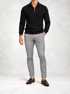 Men's Cable Knit Half-Zip Sweater and Slim Pants Set
