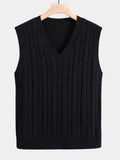 Men's Cable Knit V-Neck Sweater Vest