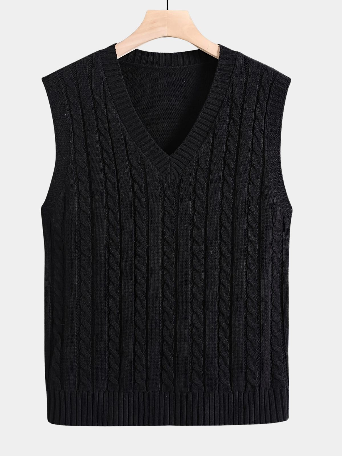 Men's Cable Knit V-Neck Sweater Vest