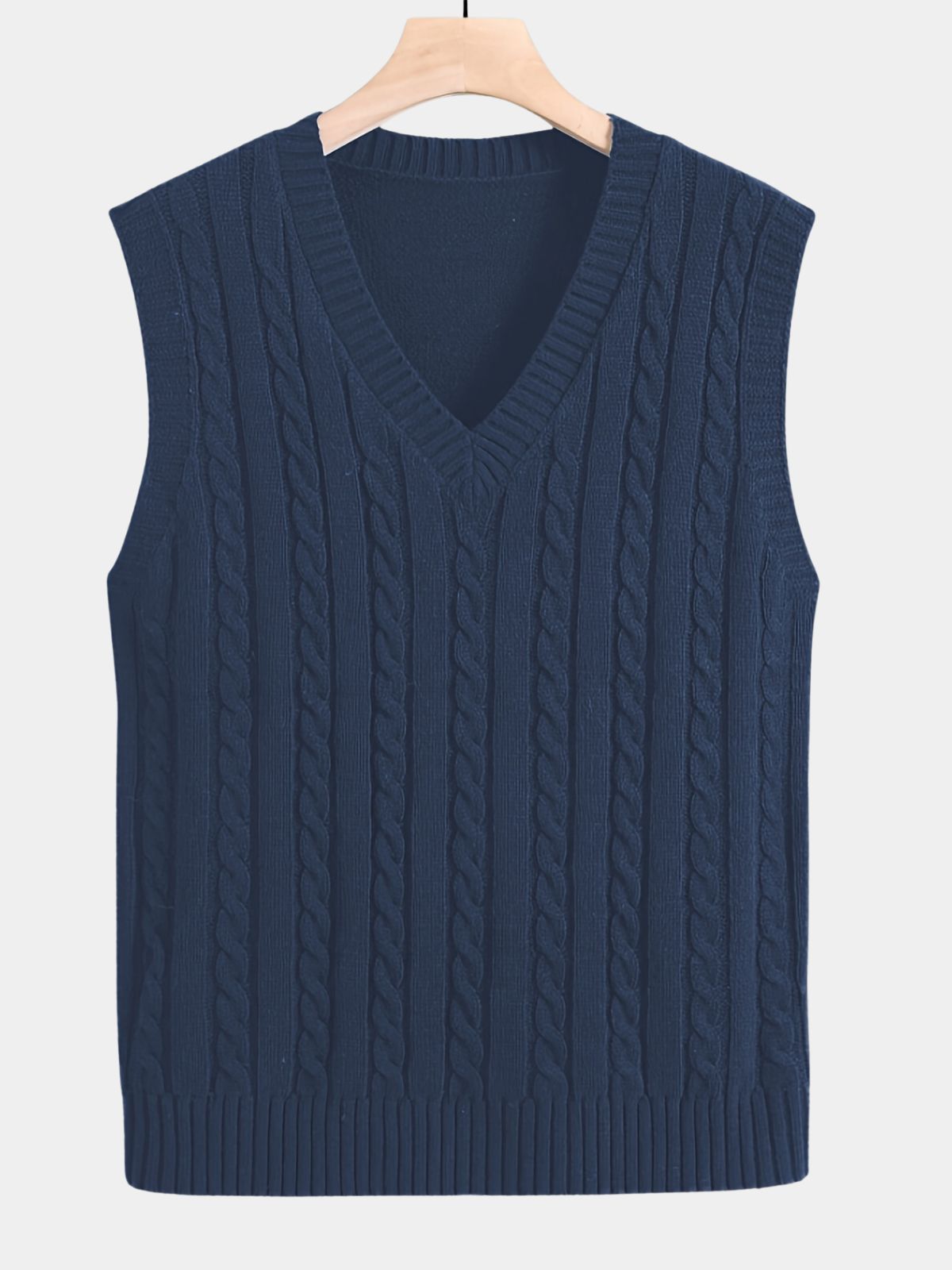 Men's Cable Knit V-Neck Sweater Vest