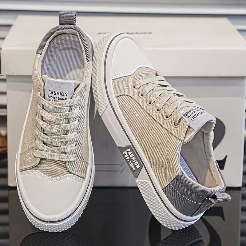 Men's Canvas Thick Sole Low-Top Sneakers