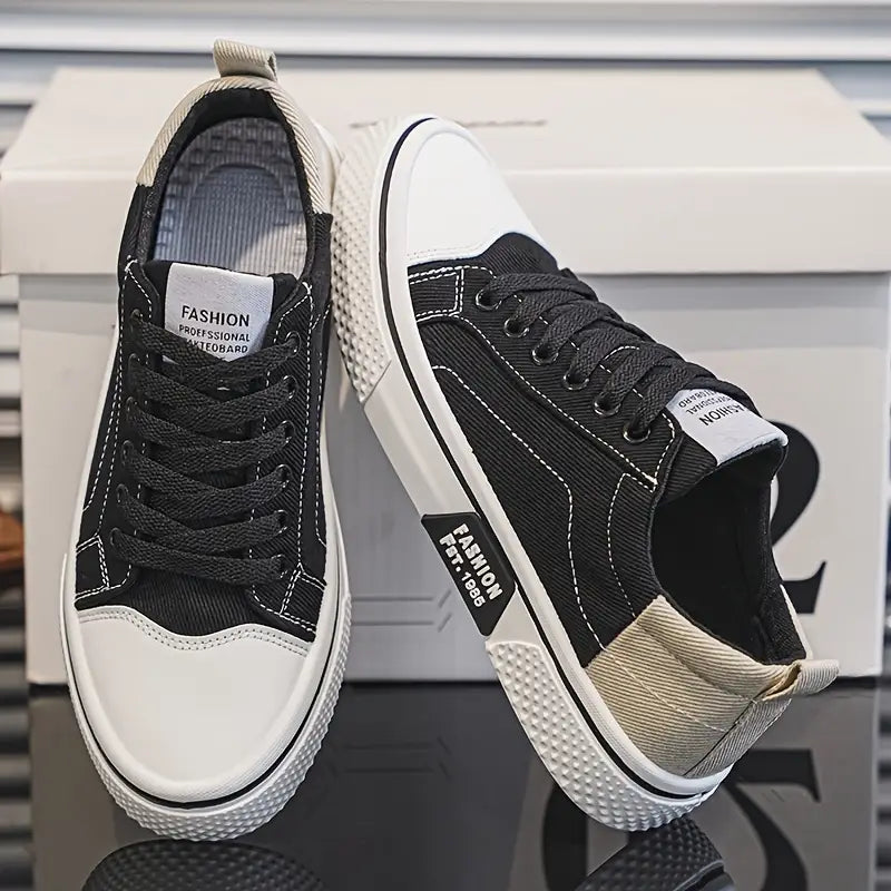 Men's Canvas Thick Sole Low-Top Sneakers