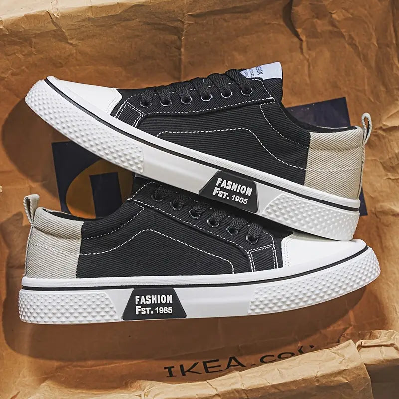 Men's Canvas Thick Sole Low-Top Sneakers
