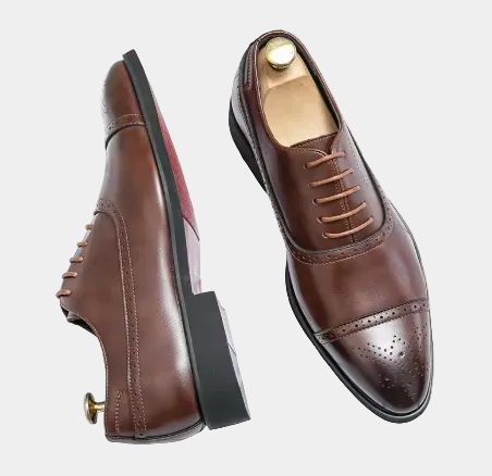 Men's Cap Toe Lace-Up Dress Shoes