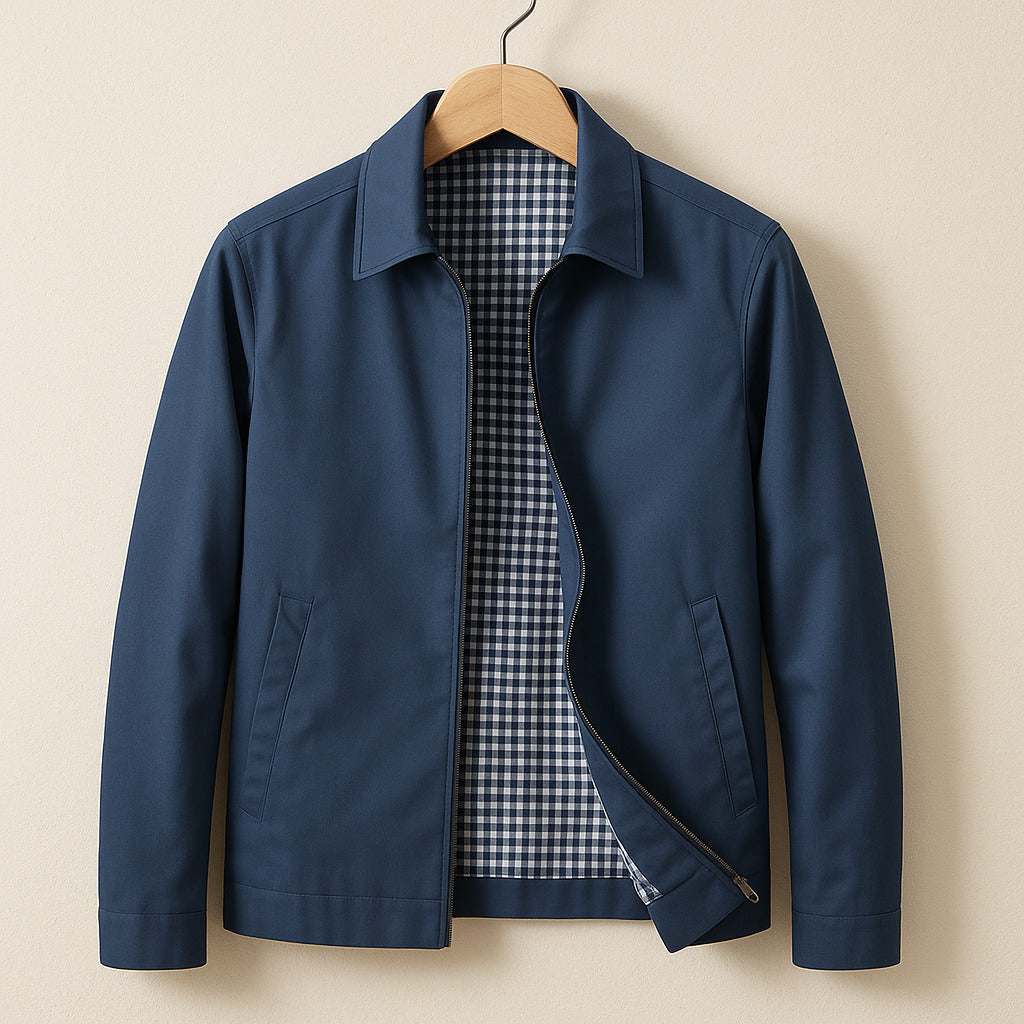 Men's Check Lined Zip-Up Jacket
