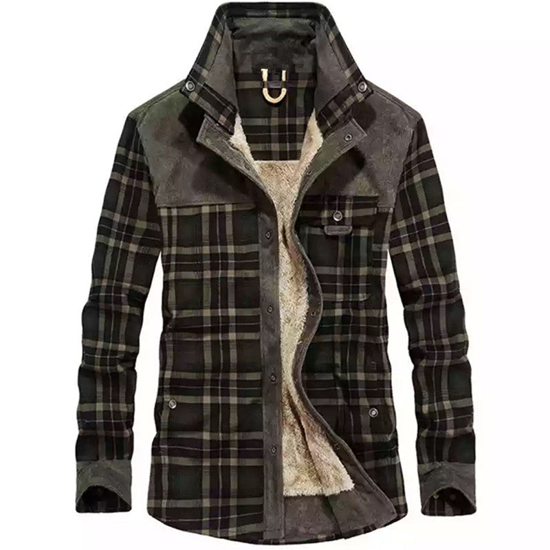 Men's Checkered High Collar Jacket