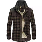 Men's Checkered High Collar Jacket