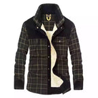 Men's Checkered High Collar Jacket