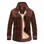 Men's Checkered High Collar Jacket