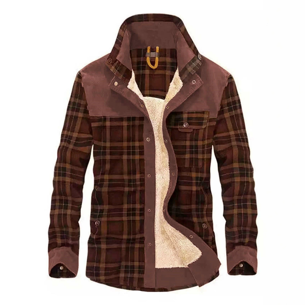 Men's Checkered High Collar Jacket