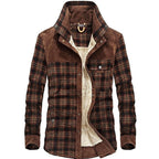 Men's Checkered High Collar Jacket