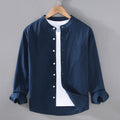 Men's Chest Pocket Mandarin Collar Shirt
