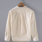 Men's Chest Pocket Mandarin Collar Shirt