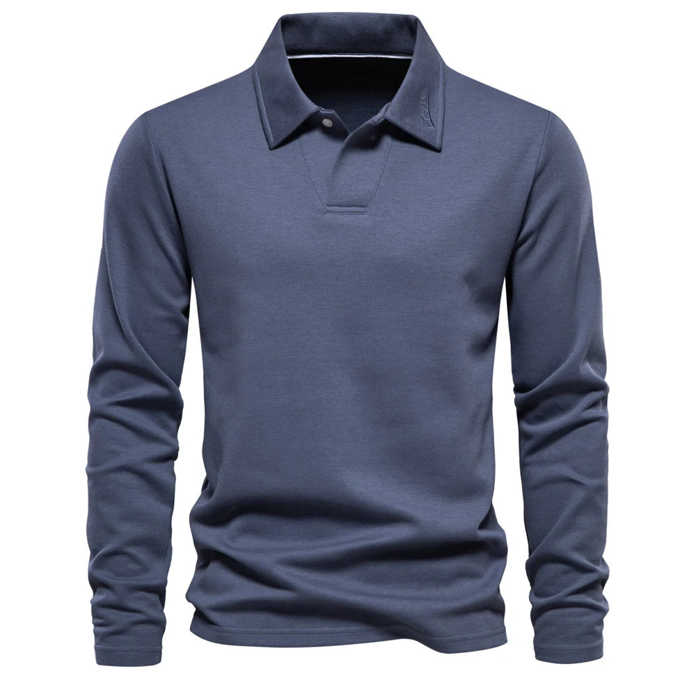 Men's Classic Collar Long Sleeve Polo