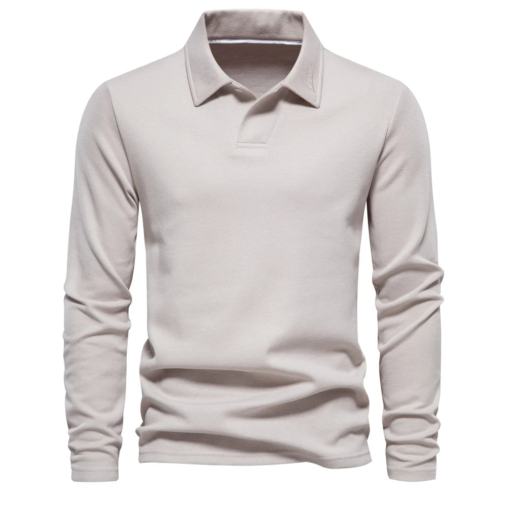Men's Classic Collar Long Sleeve Polo