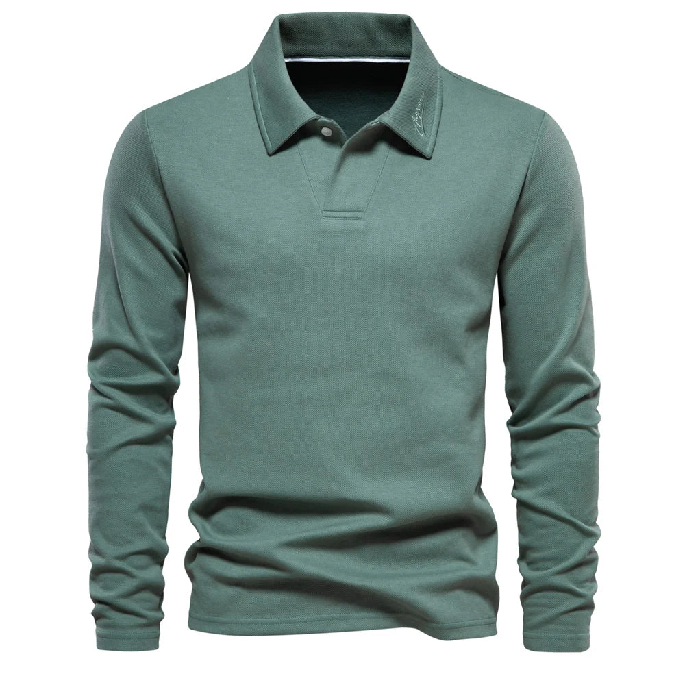 Men's Classic Collar Long Sleeve Polo