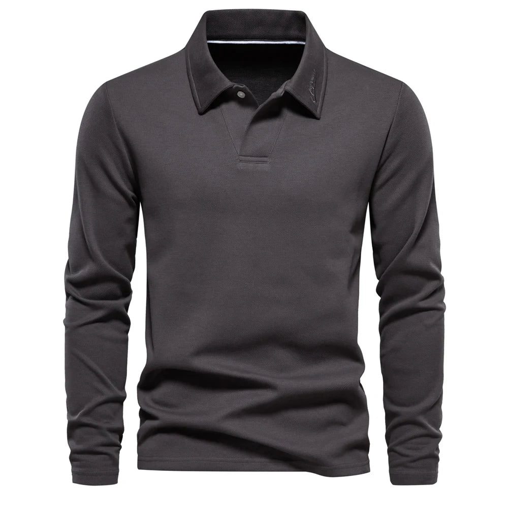 Men's Classic Collar Long Sleeve Polo