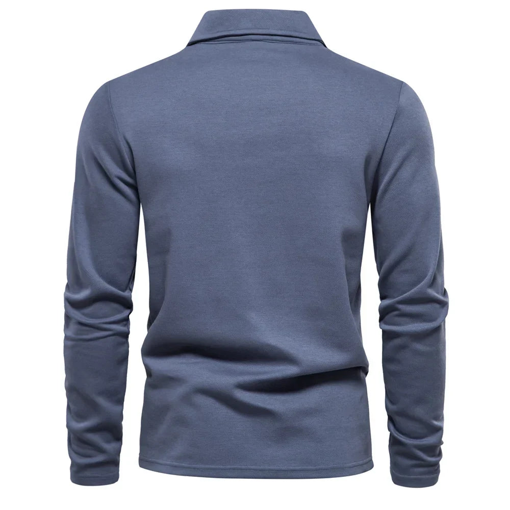 Men's Classic Collar Long Sleeve Polo