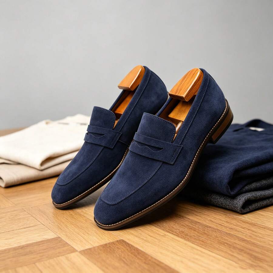 Men's Classic Suede Penny Loafers