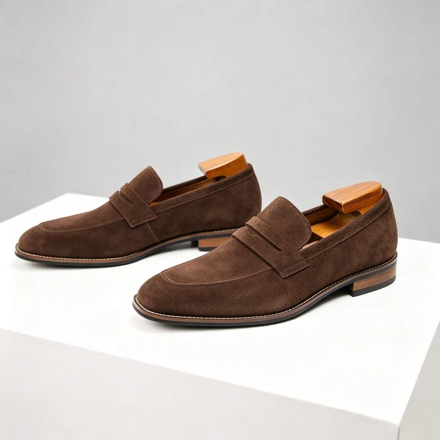 Men's Classic Suede Penny Loafers