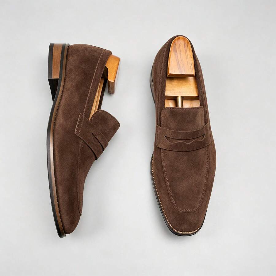 Men's Classic Suede Penny Loafers