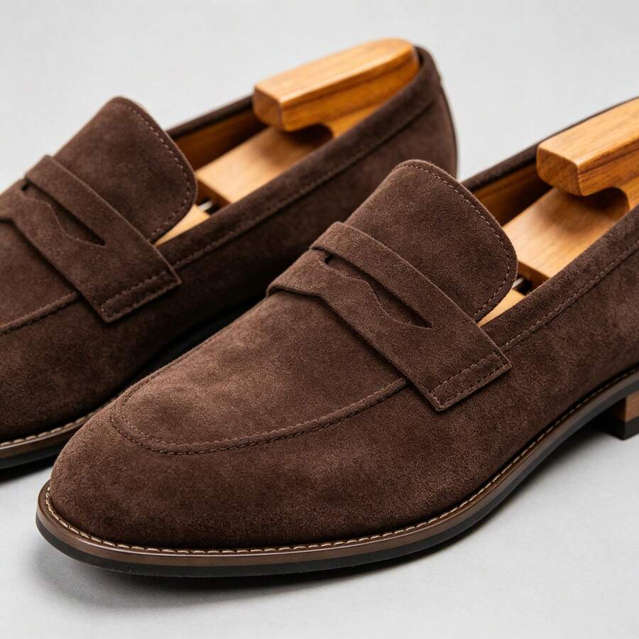 Men's Classic Suede Penny Loafers