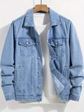Men's Collared Button-Up Jacket