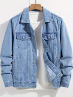 Men's Collared Button-Up Jacket