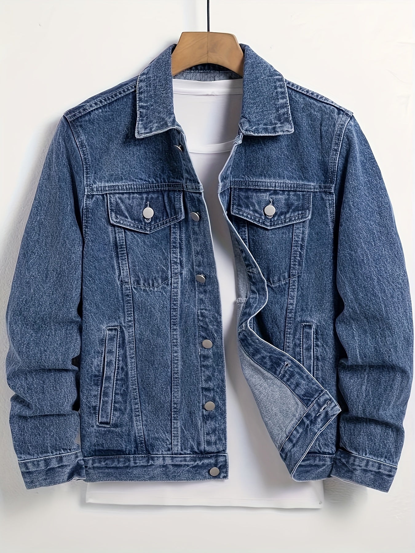 Men's Collared Button-Up Jacket