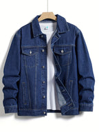 Men's Collared Button-Up Jacket