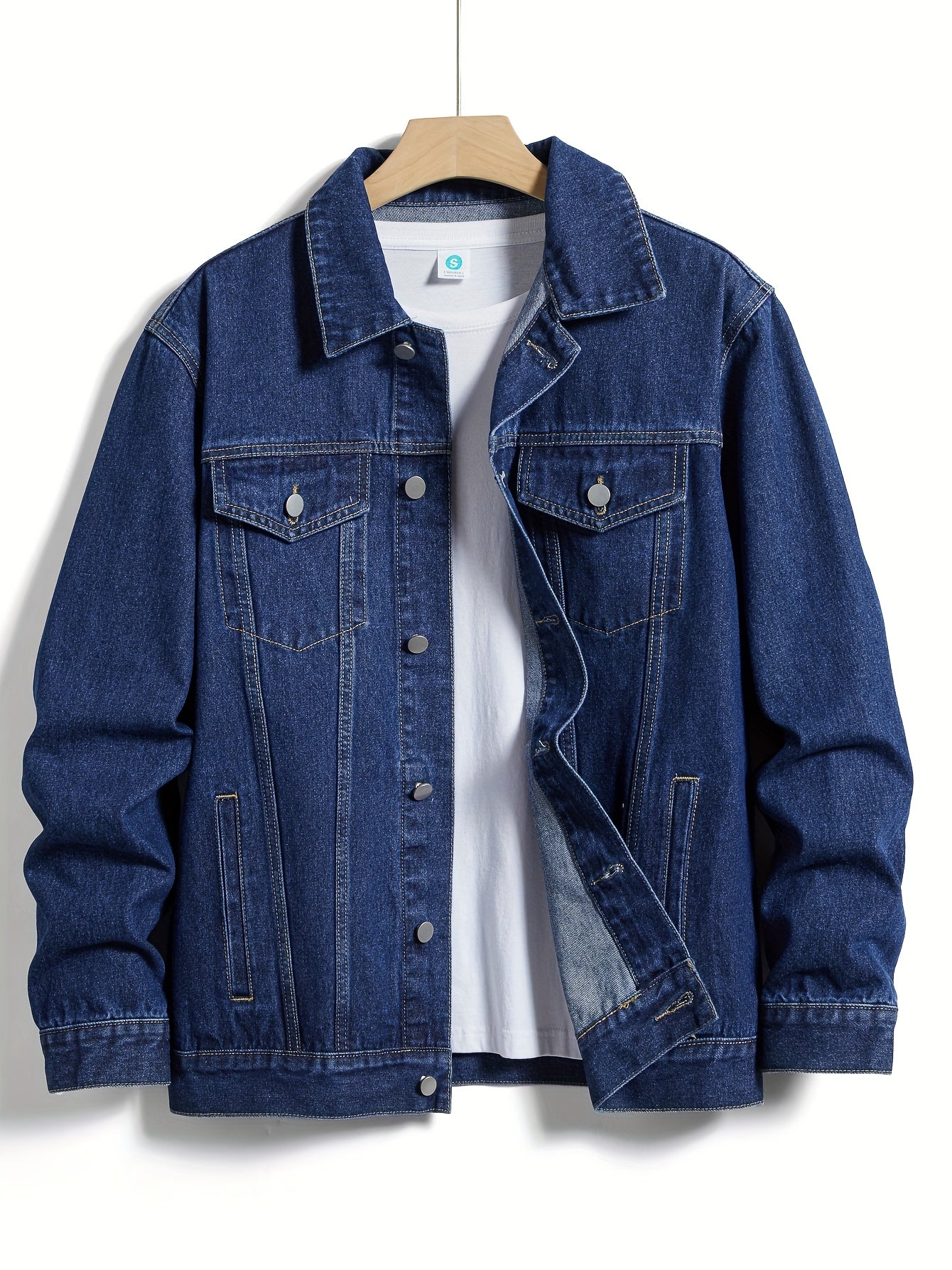 Men's Collared Button-Up Jacket
