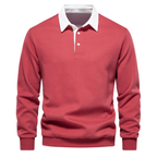Men's Collared Long Sleeve Polo Shirt