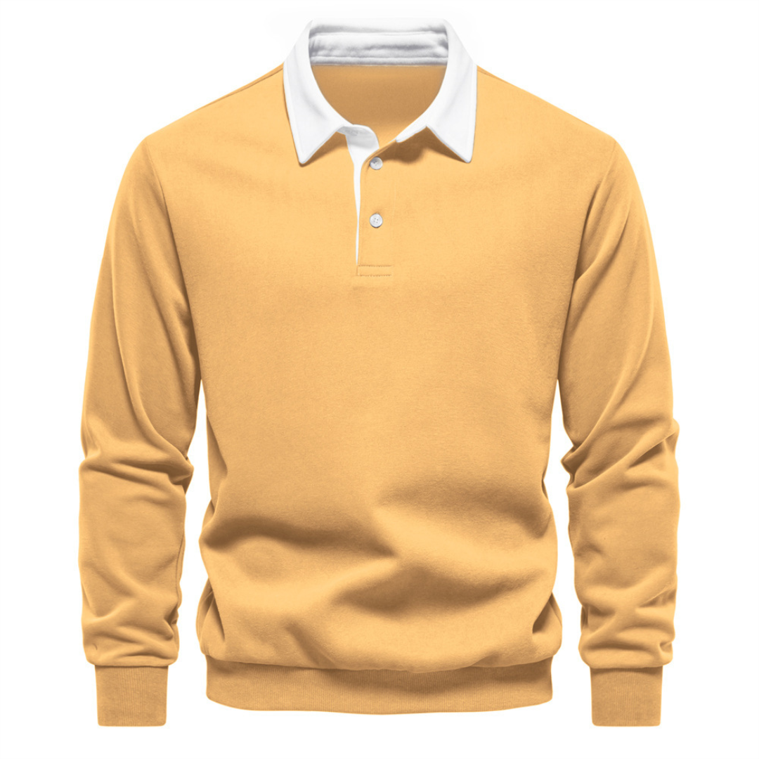 Men's Collared Long Sleeve Polo Shirt