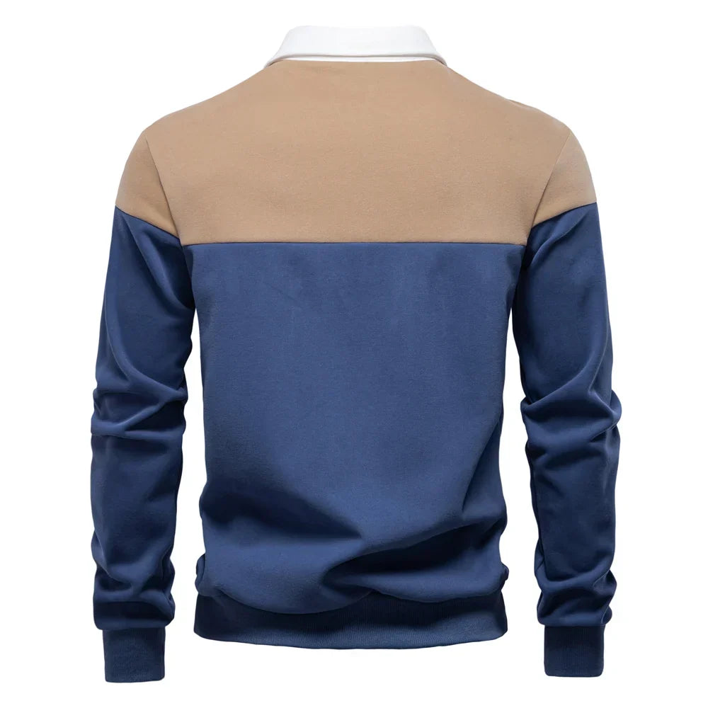 Men's Color Block Polo Sweater